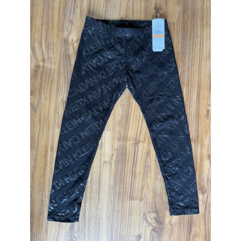 Calvin Klein Girls Performance Leggings With Calvin Klein on Legging-NWT-size 7